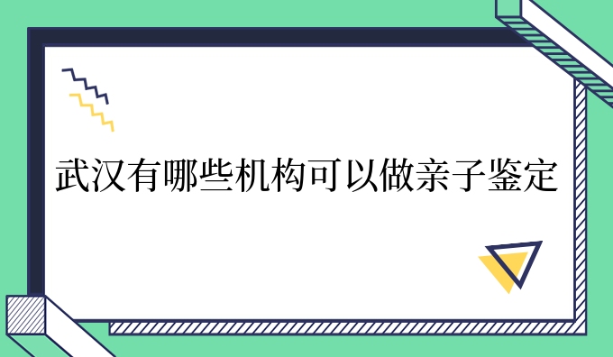 武汉有哪些机构可以做亲子鉴定