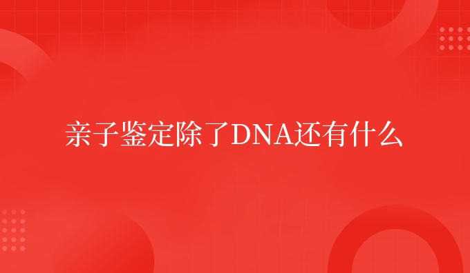 亲子鉴定除了DNA还有什么