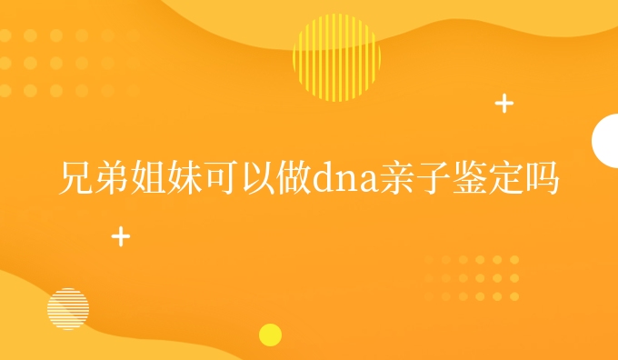 兄弟姐妹可以做dna亲子鉴定吗
