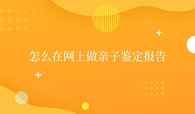 怎么在网上做亲子鉴定报告